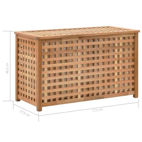 Vasketøjskurv 77,5 x 37,5 x 46,5 cm massivt valnøddetræ