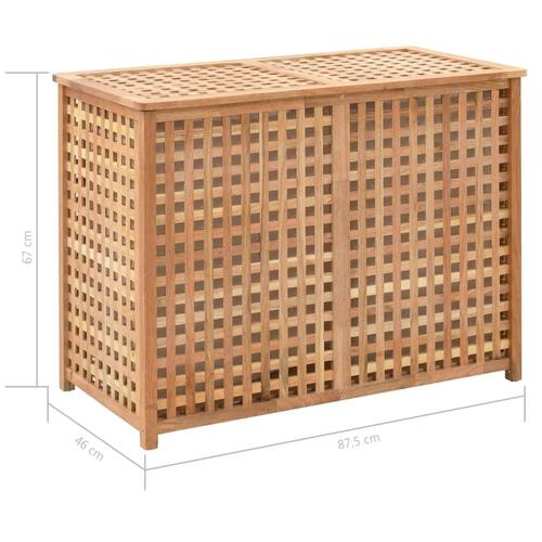 Vasketøjskurv 87,5x46x67 cm massivt valnøddetræ