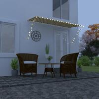 Foldemarkise med LED 300x150 cm gul og hvid