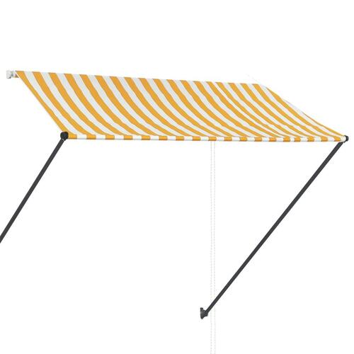 Foldemarkise med LED 300x150 cm gul og hvid