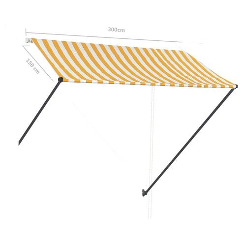 Foldemarkise med LED 300x150 cm gul og hvid
