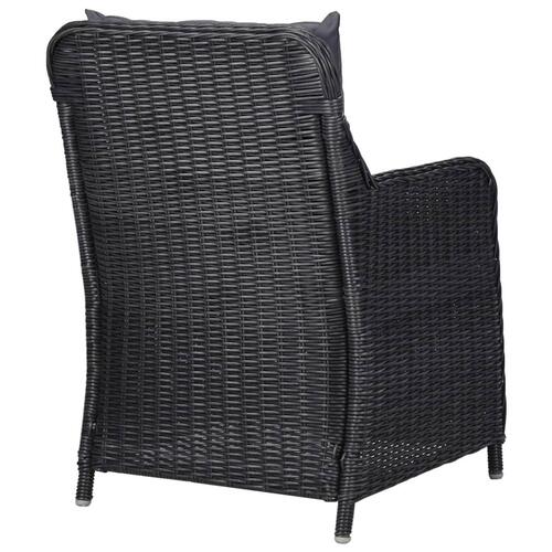 Udendørs spisebordssæt 9 dele polyrattan sort