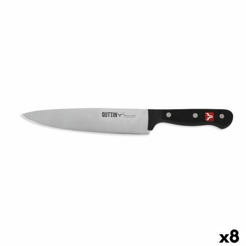 Køkkenkniv Quttin SYBARITE Sort Sølvfarvet 20 cm (8 enheder)