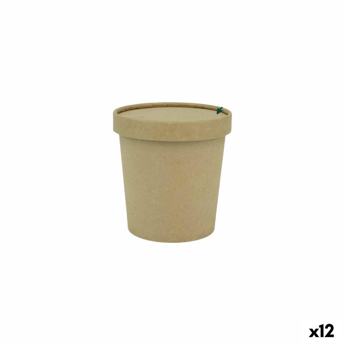 Algon kraftpapir skål med låg 800 ml - 4 dele (12 enheder)