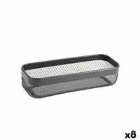 Multibrug kurv Confortime Sort Metal 30,5 x 11,5 x 7 cm (8 enheder)