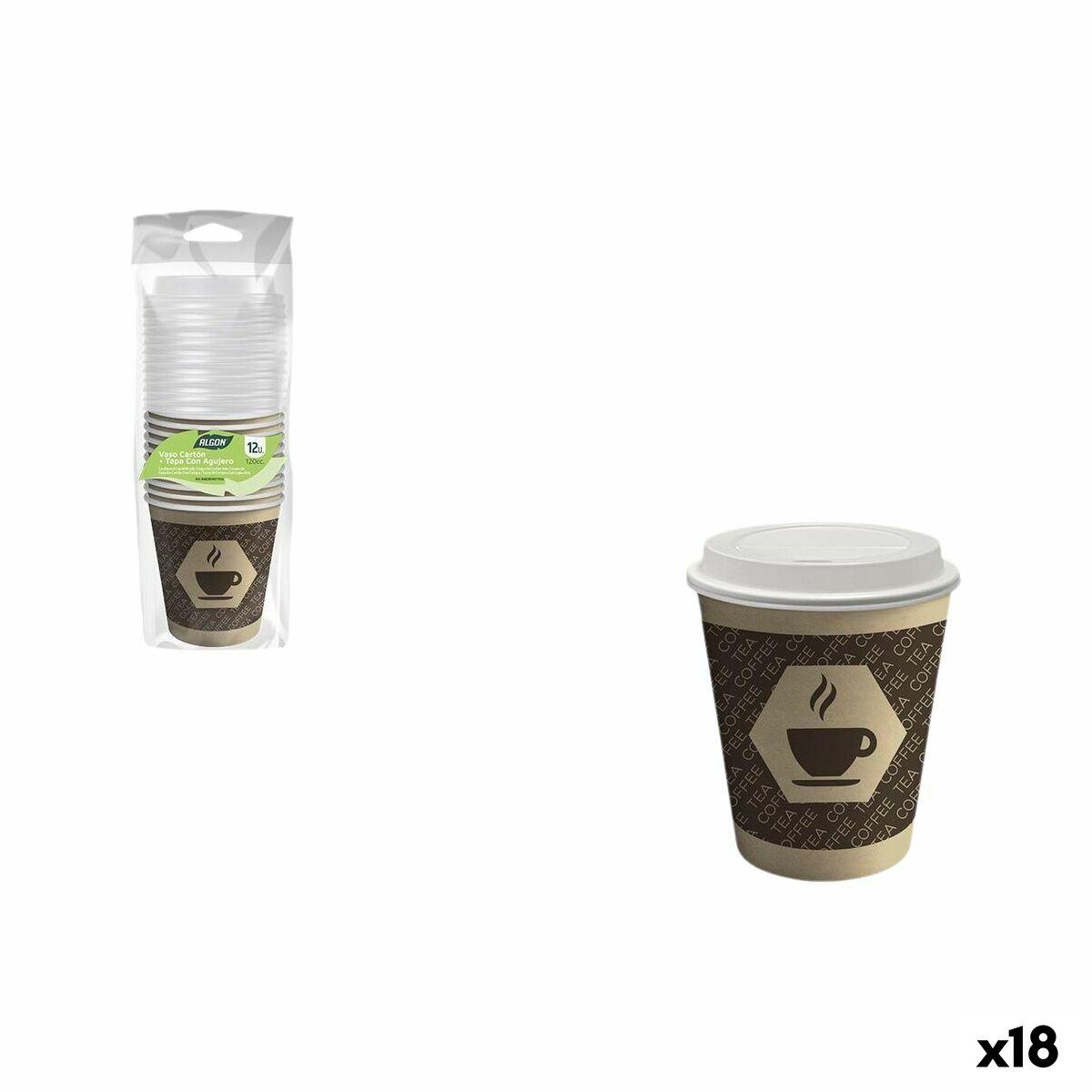 Algon engangskopper brun 120 ml - sæt med 12 (18 pk)
