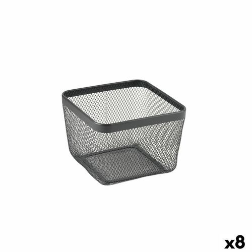 Multibrug kurv Confortime Sort Metal 24,5 x 24,5 x 17 cm (8 enheder)