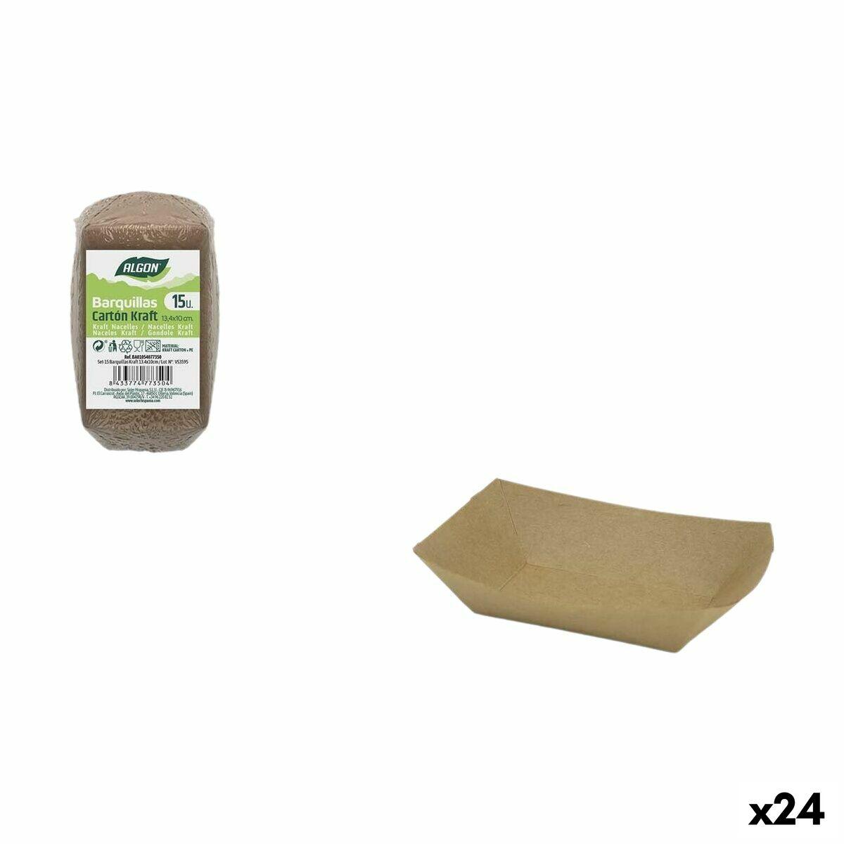 Algon engangstallerkener i kraftpapir - 15 stk. (24 pk)