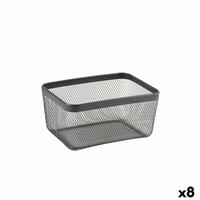Multibrug kurv Confortime Sort Metal 30,5 x 23 x 15,2 cm (8 enheder)