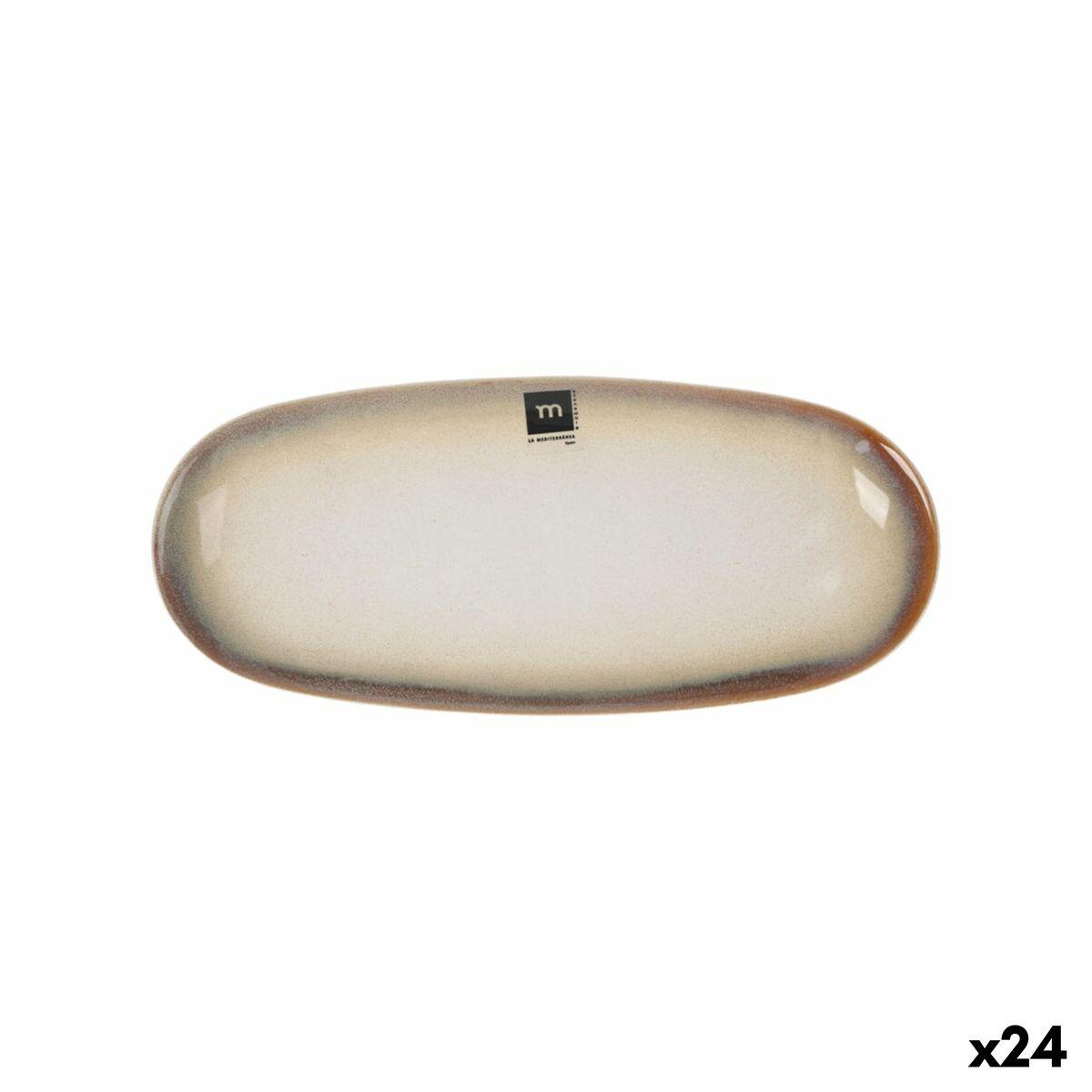 Fustam serveringsfad, oval 29,5 × 12,7 × 2,4 cm - 24 stk., beige