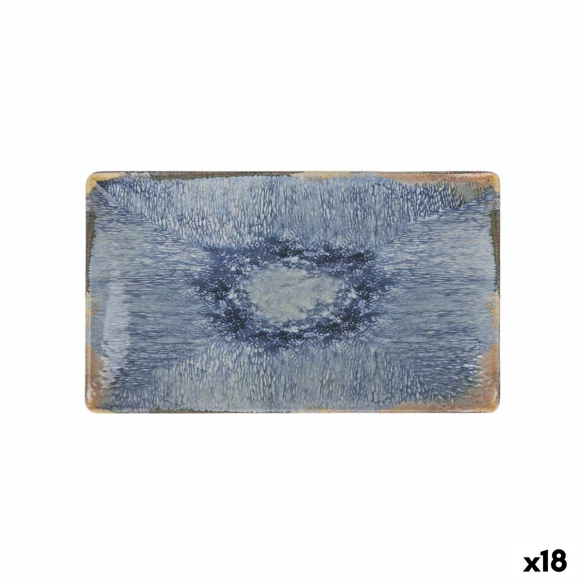 Aelia serveringsfad, rektangulært 25,3 × 15 × 2 cm - 18 stk., blå