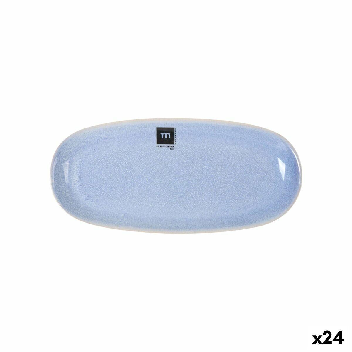 Macarella serveringsfad, oval, blå - 25 × 12 × 2,2 cm (24 stk)