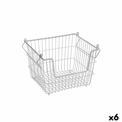 Multibrug kurv Confortime Grå Metal 32 x 27 x 23 cm (6 enheder)