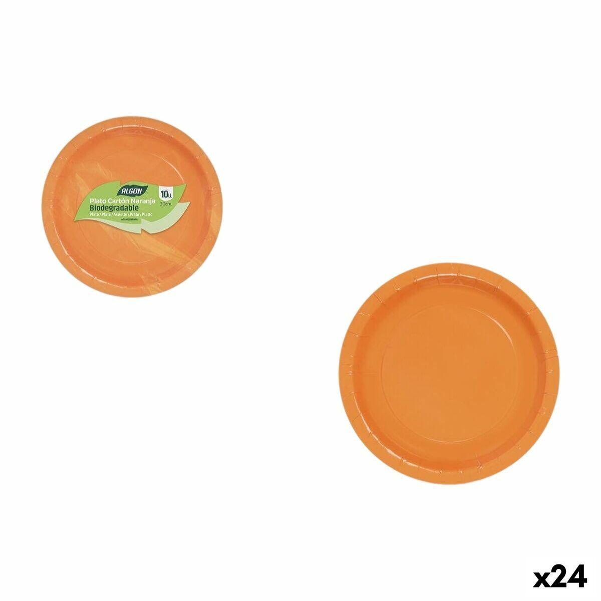 Algon engangstallerkener orange 20 cm - 10 stk. (24 pakker)