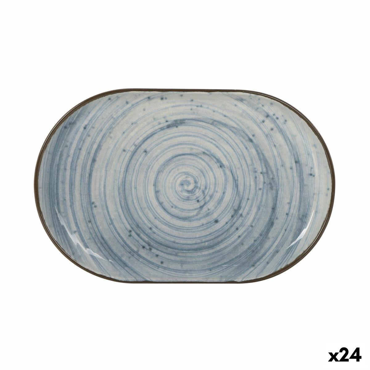 Anllo serveringsfad, oval 20 × 13 × 2 cm - blå (24 stk.)