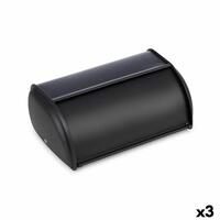 Brødkurv Quttin Sort Metal 43,5 x 27,5 x 18,5 cm (3 enheder)