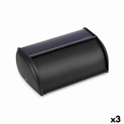 Brødkurv Quttin Sort Metal 43,5 x 27,5 x 18,5 cm (3 enheder)