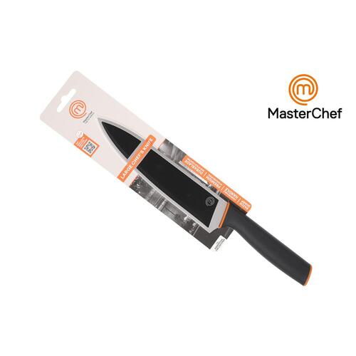 Køkkenkniv MasterChef Chef Sort Sølvfarvet 20 cm (24 enheder)