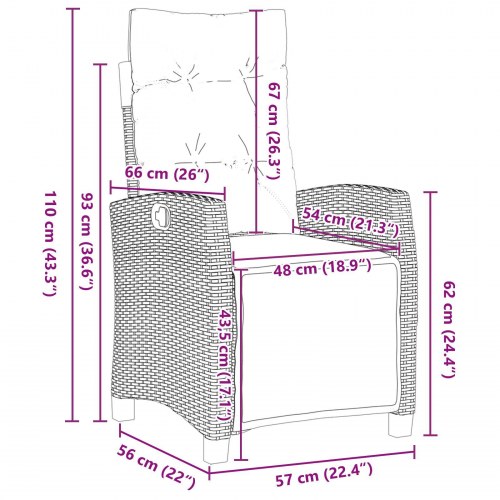 3 Stykker Havemøbelsæt Sort Poly Rattan