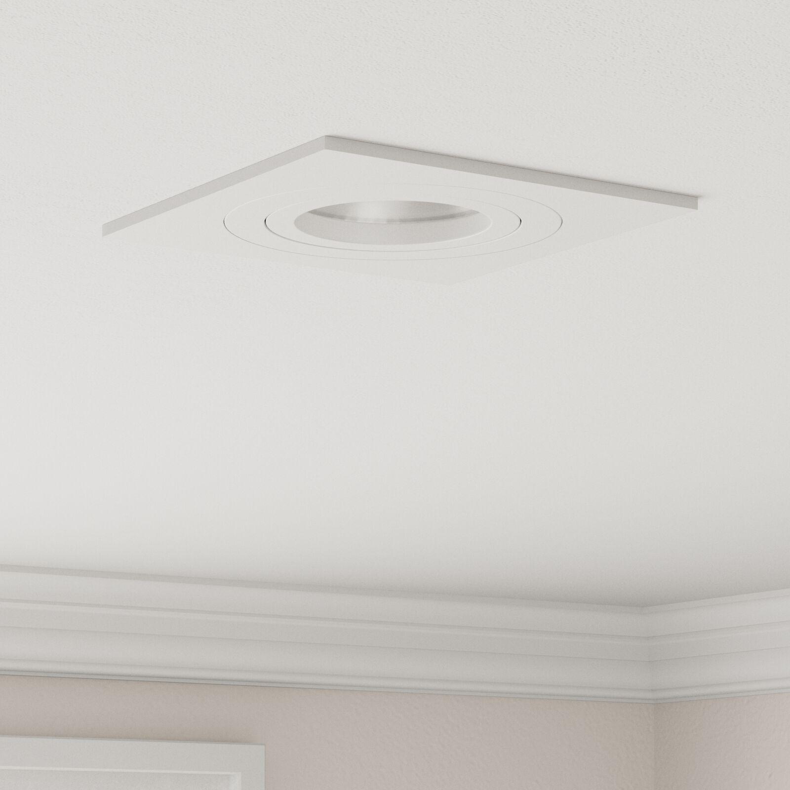 Indbyggede spotlights 6 stk Firkant GU10 Hvid 91x91 mm