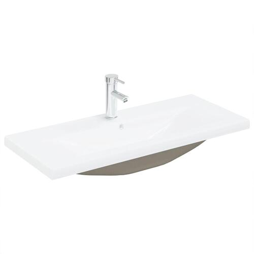 Vaskeskab med indbygget bassin Sort egetræ Konstrueret træ, Vaskeskab Sort egetræ 90x38.5x45 cm Konstrueret træ