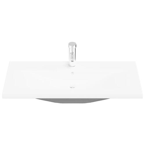 Vaskeskab med indbygget bassin Sort egetræ Konstrueret træ, Vaskeskab Sort egetræ 90x38.5x45 cm Konstrueret træ