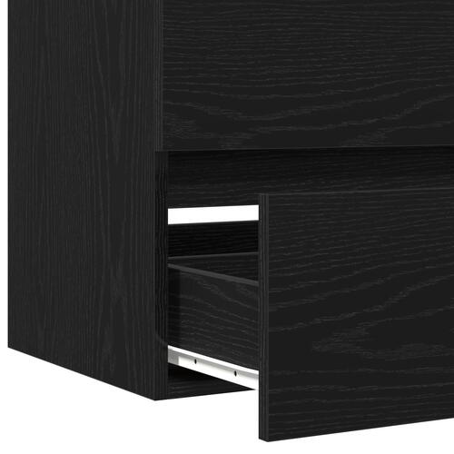 Vaskeskab med indbygget bassin Sort egetræ Konstrueret træ, Vaskeskab Sort egetræ 90x38.5x45 cm Konstrueret træ