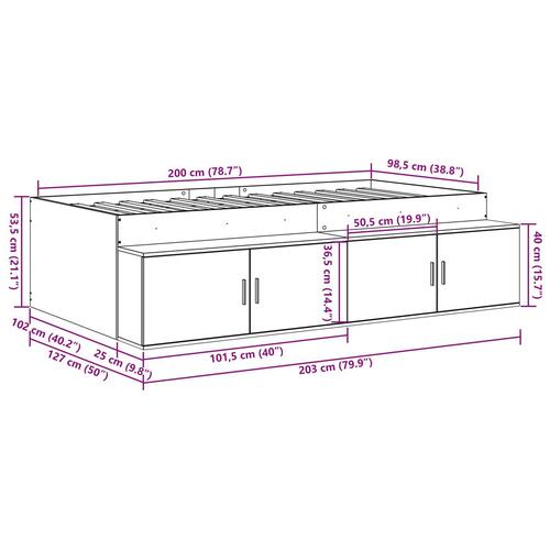 Opbevarings seng ramme Artisan Eg 100x200 cm