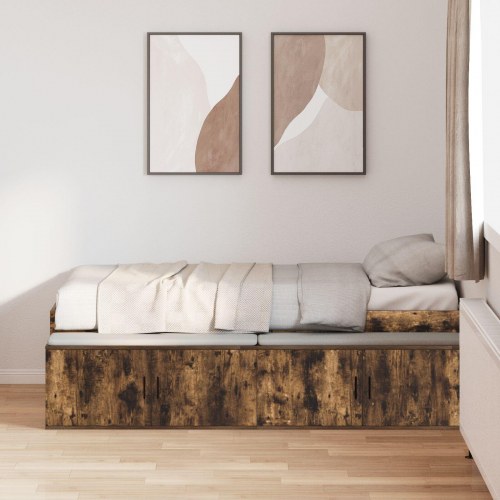 Opbevaringsseng Røget Eg 90x200 cm