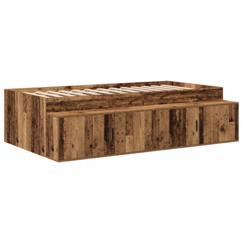 Opbevarings sengestel gammelt træ 80x200 cm