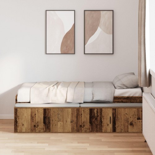 Opbevarings sengestel gammelt træ 80x200 cm