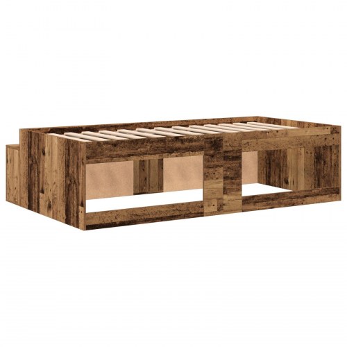 Opbevarings sengestel gammelt træ 80x200 cm