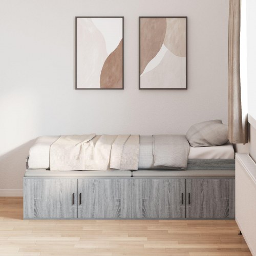 Opbevarings sengestel Grå Sonoma 75x190 cm