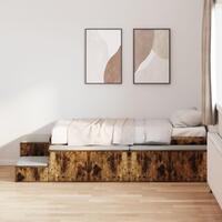 Opbevaringsbed Røget Eg Massivt Træ 100 x 200 cm