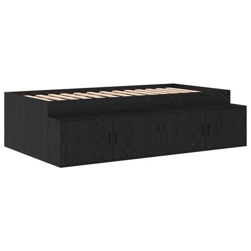 Seng RAMME Sort egetræ 90x200 cm