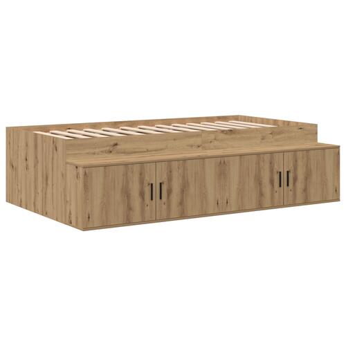 Opbevarings seng Artisan egetræ Konstrueret træ 90 x 200 cm