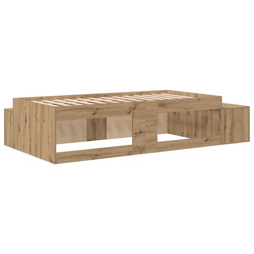 Opbevarings seng Artisan egetræ Konstrueret træ 90 x 200 cm