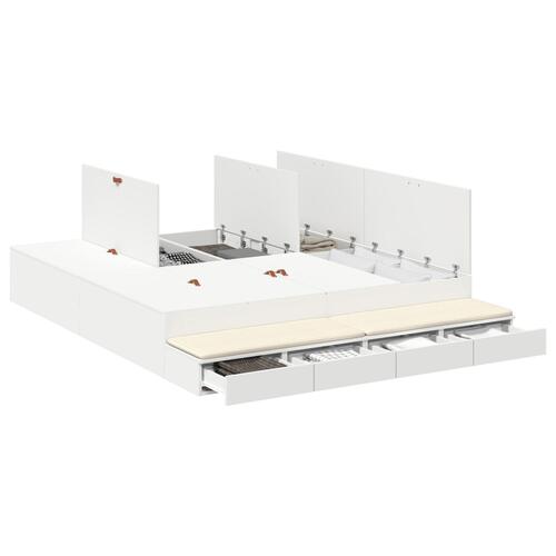 Opbevarings sengestel Hvid Konstrueret træ 236,5 x 200 x 31,5 cm