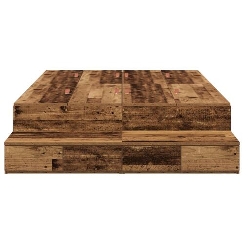 Opbevarings seng rammme gamle træ 120x200 cm