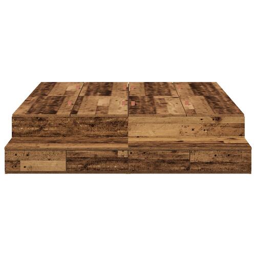 Opbevarings sengestel gammelt træ 140x200 cm