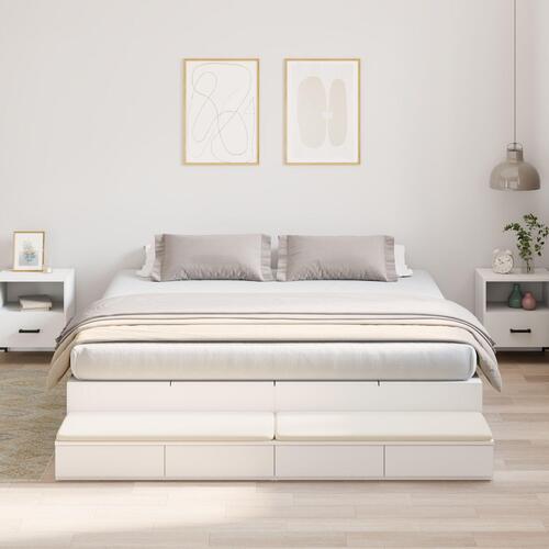 Seng Ramme Hvid Konstrueret træ 180 x 200 x 31.5 cm