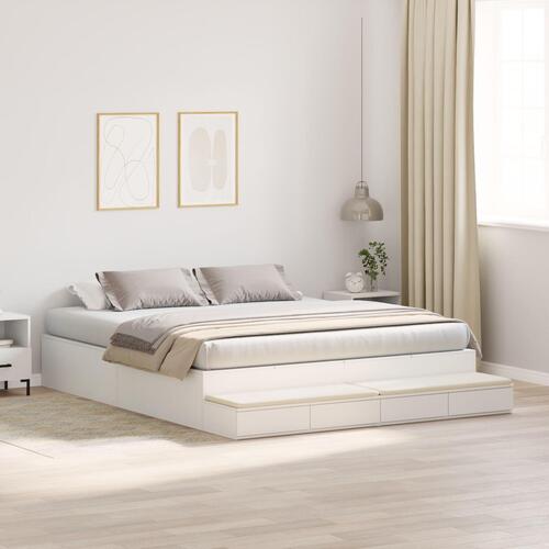 Seng Ramme Hvid Konstrueret træ 180 x 200 x 31.5 cm