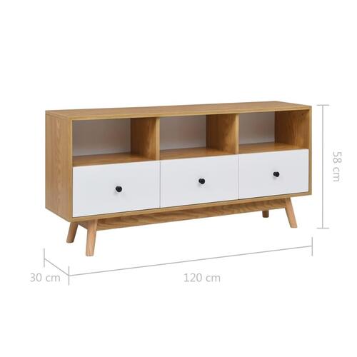 Tv-skab i MDF 120 x 30 x 58 cm hvid