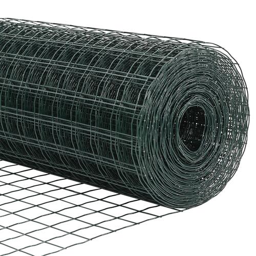 Euro hegn rulle Sæt med 3 Grøn PVC-belagt stål 50 x 0.4 m