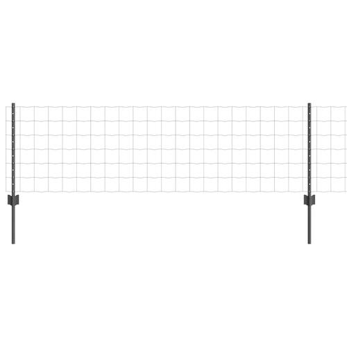 Havehegn Rulle Sæt af 3 Grå Metal 50 x 0,6 m