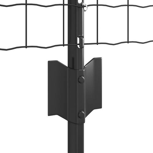 Havehegn Rulle Sæt af 3 Grå Metal 50 x 0,6 m