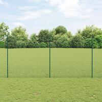 Kædehegn med 10 U-poster Grøn 1.5x10 m Stål