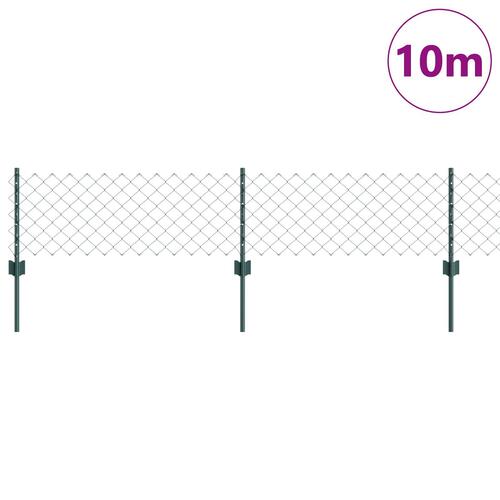 Kædehegn med 10 U Stolper Grøn 0.4x10 m Stål
