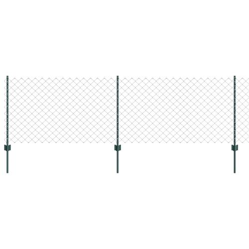 Kædehegn med 10 U-poster Grøn 0.8x10 m Stål