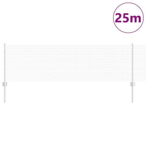 Svejset Trådhegn med 10 U Poste Sølv 0.6x25 m Stål